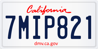 CA license plate 7MIP821