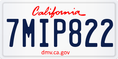 CA license plate 7MIP822