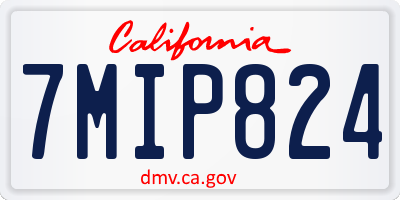 CA license plate 7MIP824
