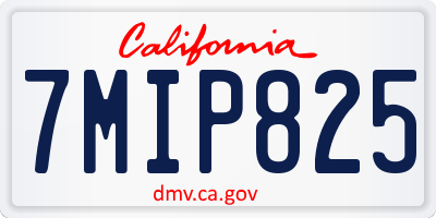 CA license plate 7MIP825