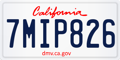 CA license plate 7MIP826