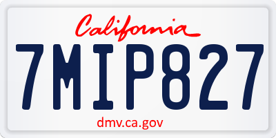 CA license plate 7MIP827