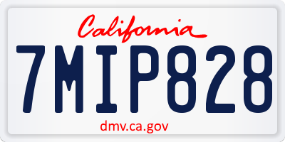 CA license plate 7MIP828