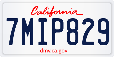 CA license plate 7MIP829