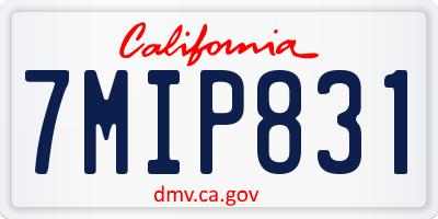 CA license plate 7MIP831