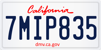 CA license plate 7MIP835