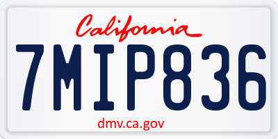 CA license plate 7MIP836