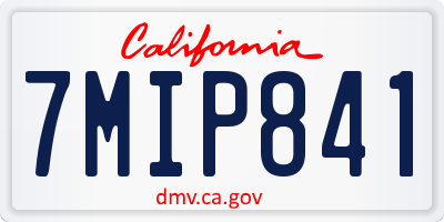 CA license plate 7MIP841
