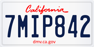 CA license plate 7MIP842