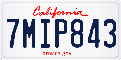 CA license plate 7MIP843