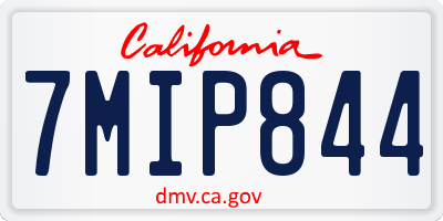 CA license plate 7MIP844