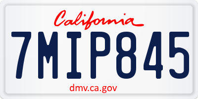 CA license plate 7MIP845