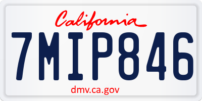 CA license plate 7MIP846