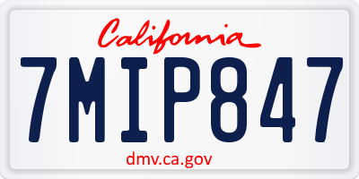 CA license plate 7MIP847