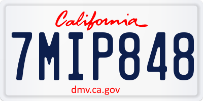 CA license plate 7MIP848