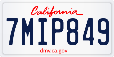 CA license plate 7MIP849