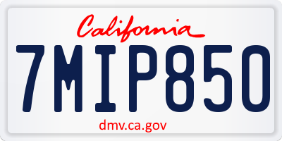 CA license plate 7MIP850