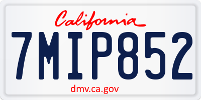 CA license plate 7MIP852