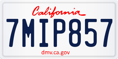CA license plate 7MIP857