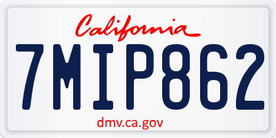 CA license plate 7MIP862