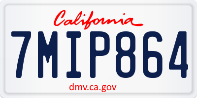 CA license plate 7MIP864