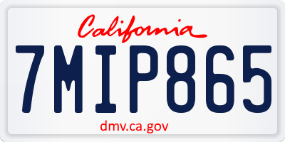 CA license plate 7MIP865