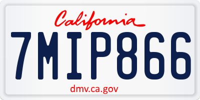 CA license plate 7MIP866