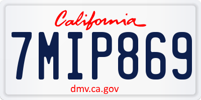 CA license plate 7MIP869