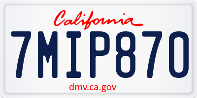 CA license plate 7MIP870