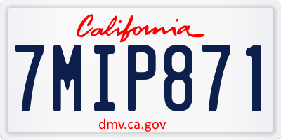 CA license plate 7MIP871