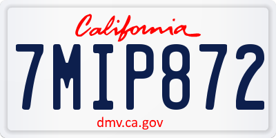 CA license plate 7MIP872