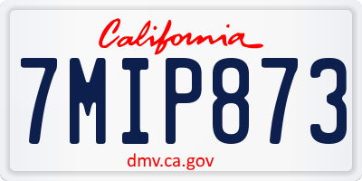 CA license plate 7MIP873