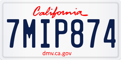 CA license plate 7MIP874