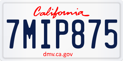 CA license plate 7MIP875
