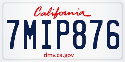 CA license plate 7MIP876