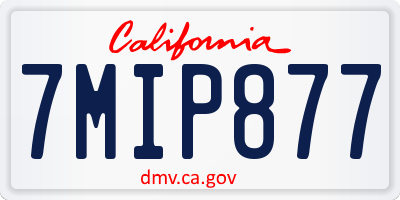 CA license plate 7MIP877