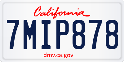 CA license plate 7MIP878