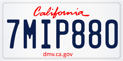 CA license plate 7MIP880