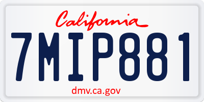 CA license plate 7MIP881