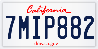 CA license plate 7MIP882