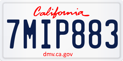 CA license plate 7MIP883