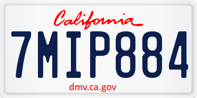 CA license plate 7MIP884