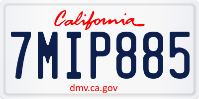 CA license plate 7MIP885