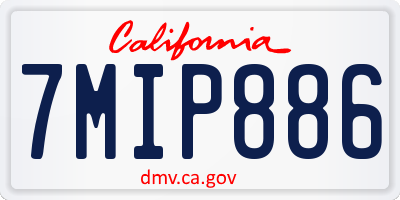 CA license plate 7MIP886
