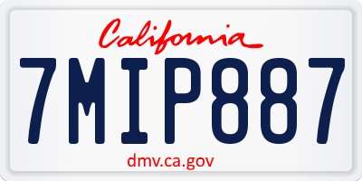 CA license plate 7MIP887
