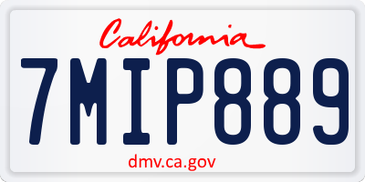 CA license plate 7MIP889