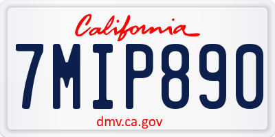 CA license plate 7MIP890