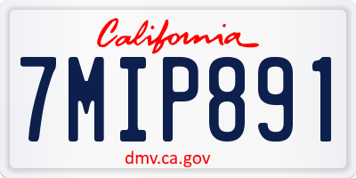 CA license plate 7MIP891