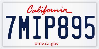 CA license plate 7MIP895