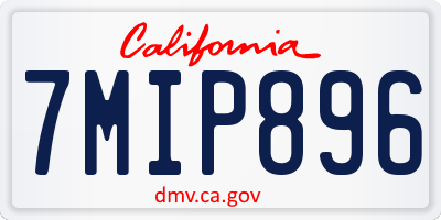 CA license plate 7MIP896